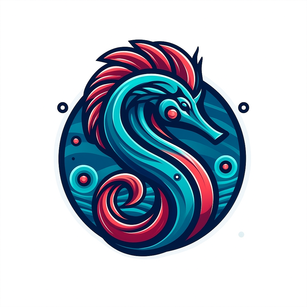 Seandra AI seahorse logo